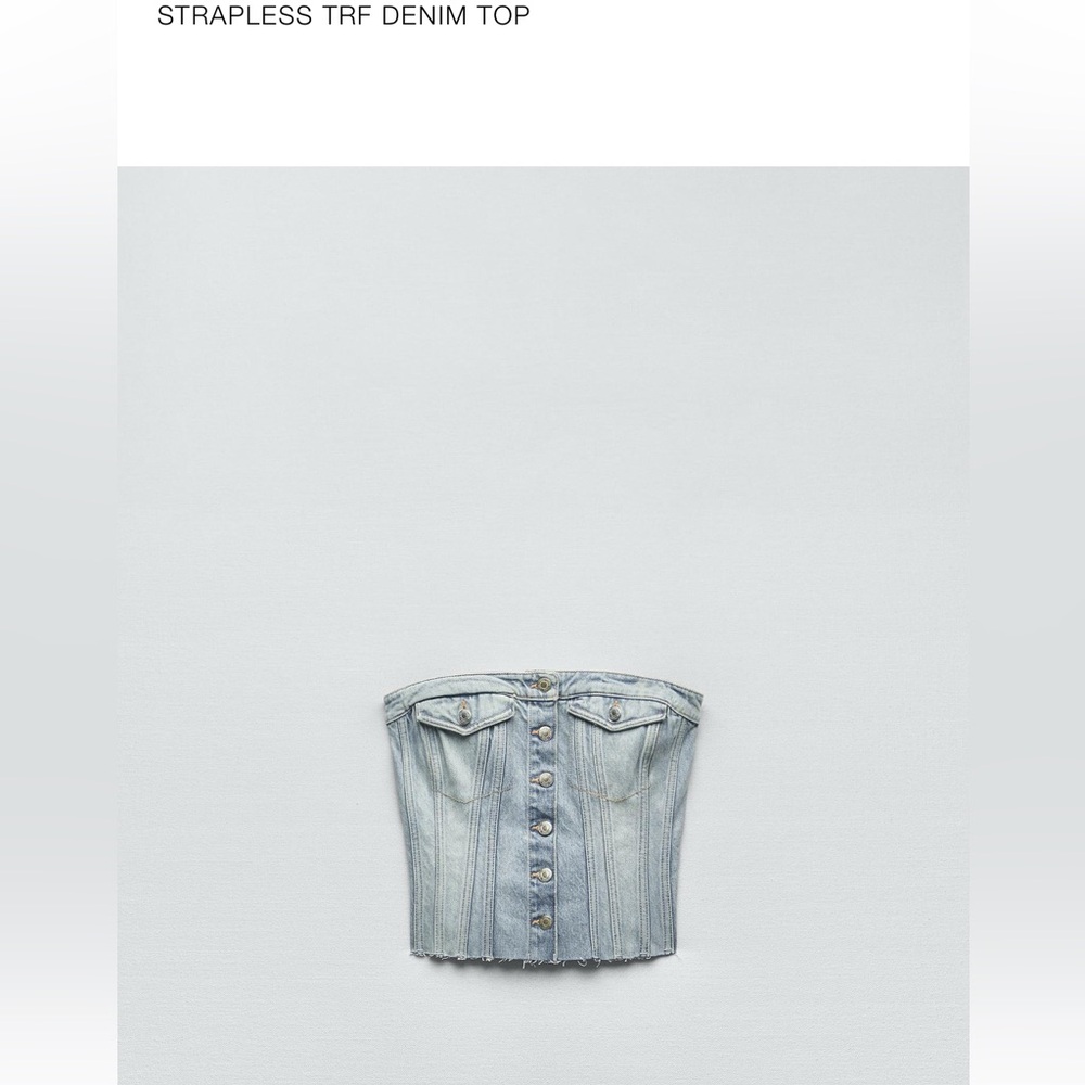 Zara Blue Denim Corset Top